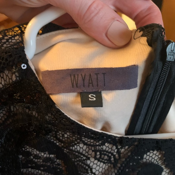 Wyatt Black lace/sequin overlay formal dress - Picture 3 of 3